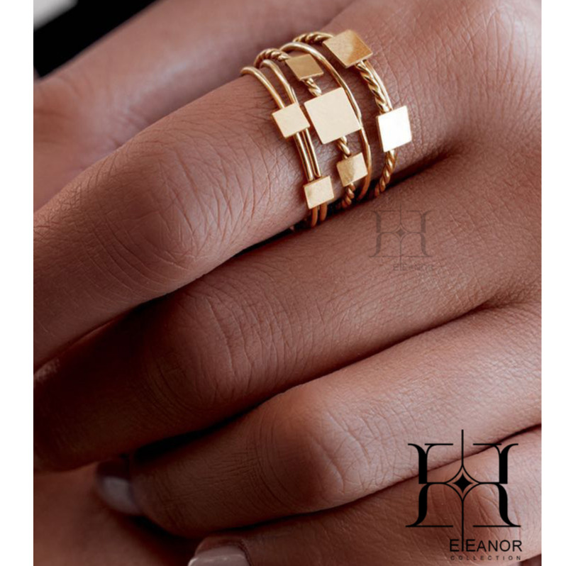 6-PIECE SQUARE STACHING RING R0010