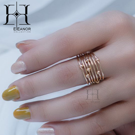 6-PPIECE STACHING BEAD AND COIL RING R0011 